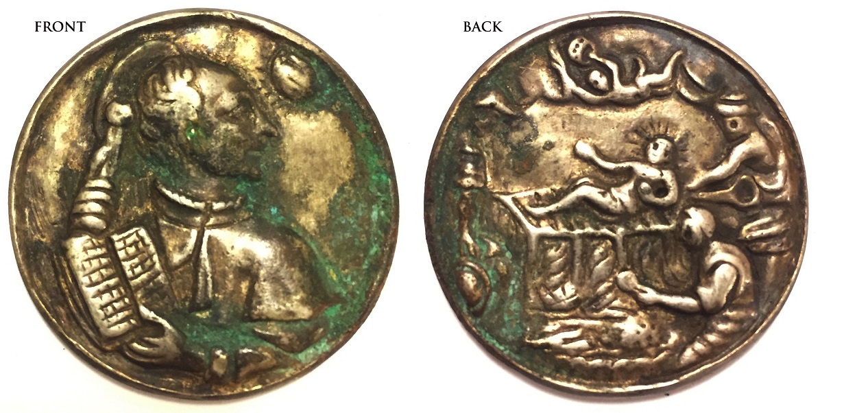 Found-In-A-Coin-Collection.-Larger-Than-A-Half-Dollar.-Id:-Likely-St.-Lawrence-Religious-Medal