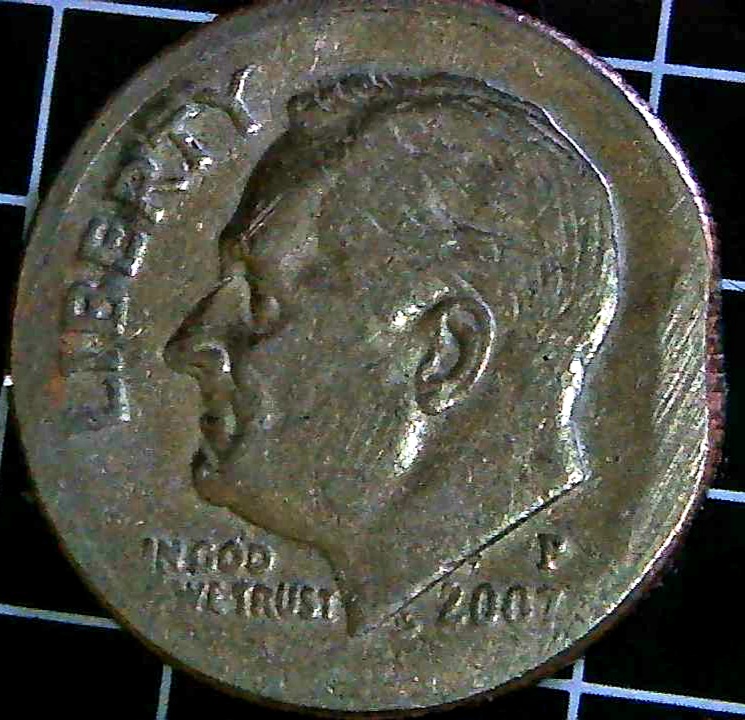 Broadstruck-2007-P-Dime-On-A-Clipped-Planchet