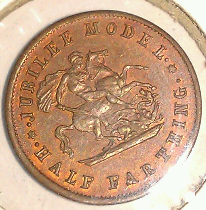 1897-Half-Farthing-|-Toy-Coin-/-Model