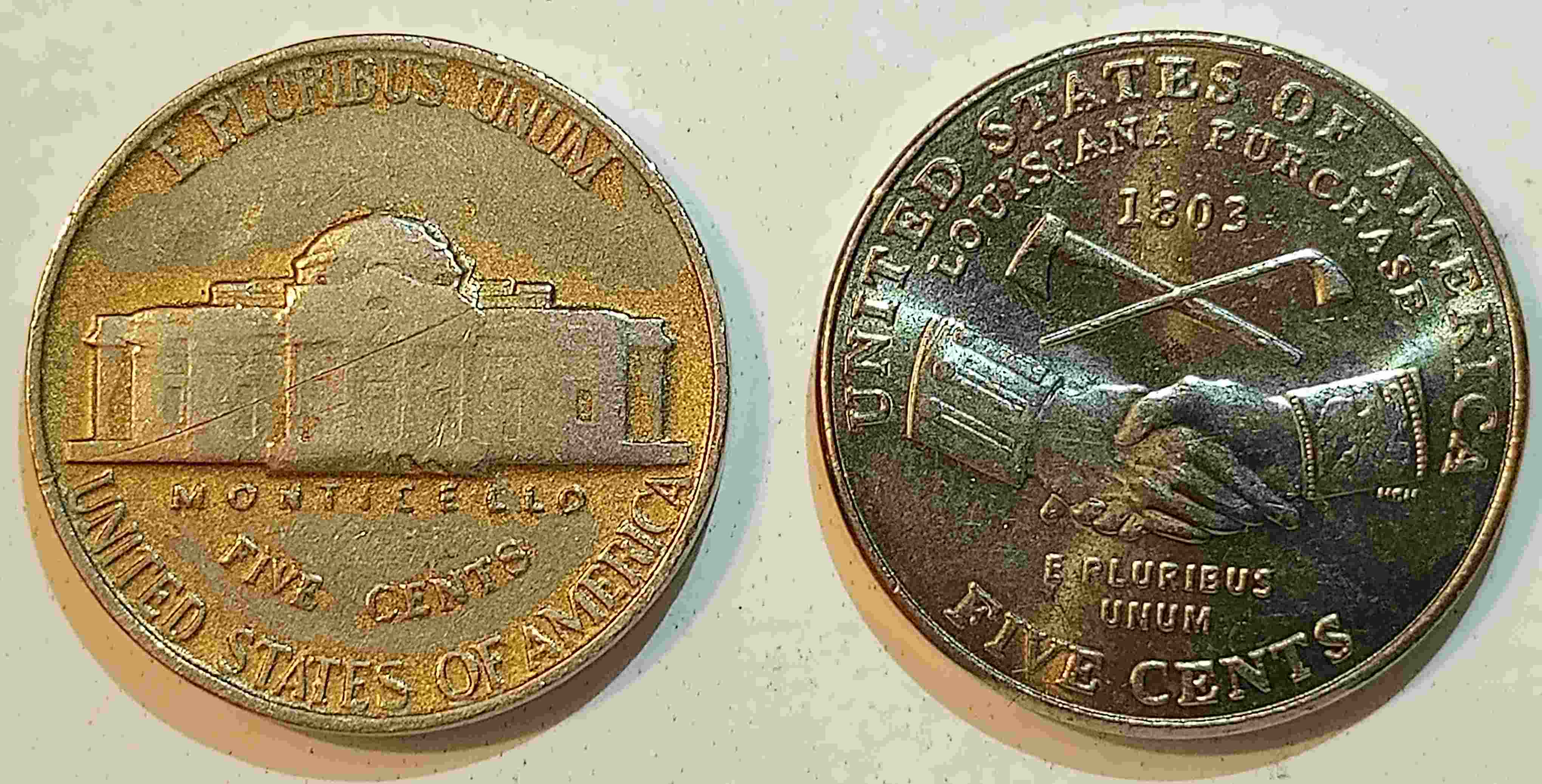 1939-No-Mint-Mark-And-2004-D-BU-Nickels,-Found-In-Circulation