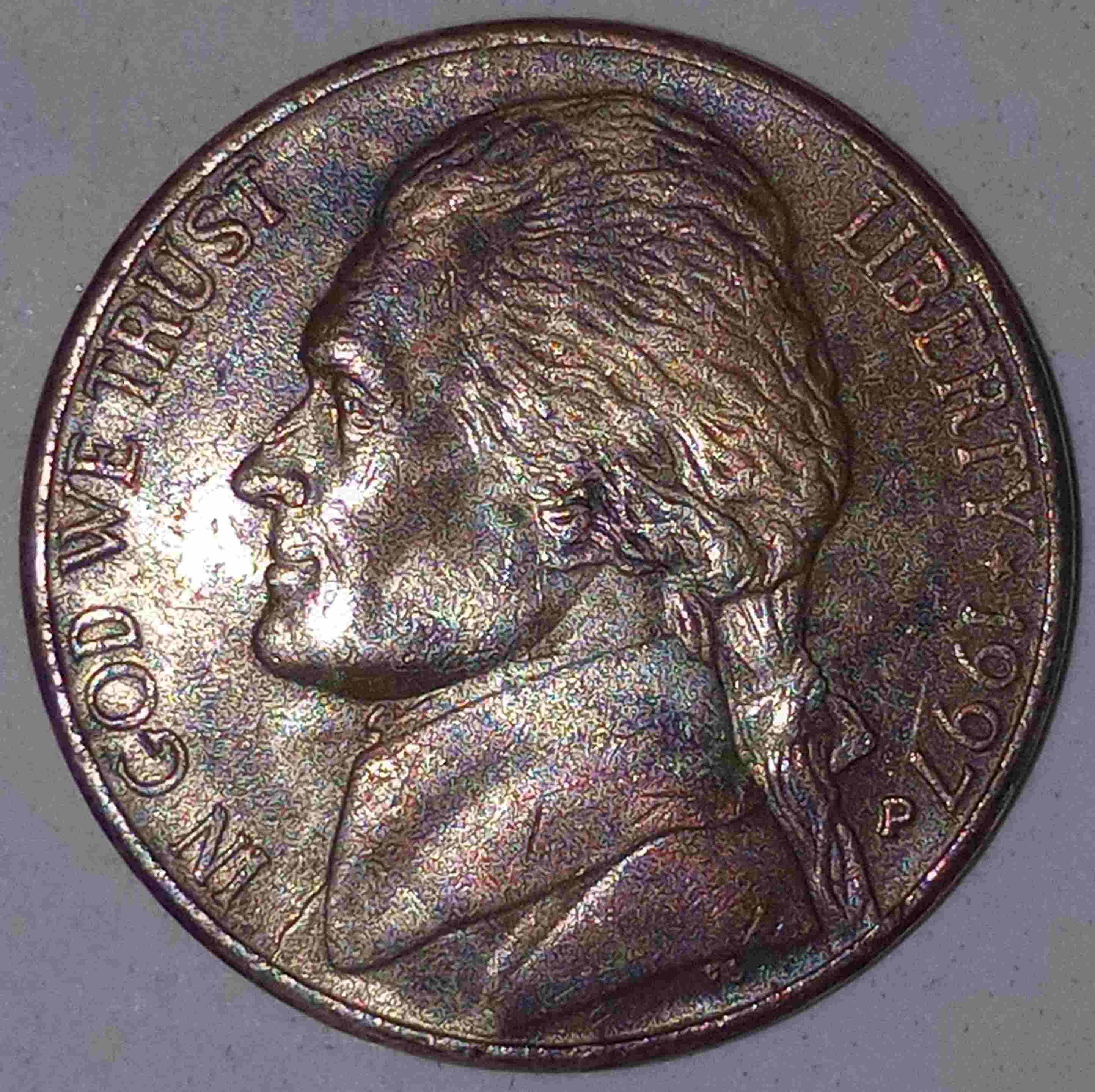 1997-P-Nickel-Improperly-Annealed-Planchet/-Error?-Copper-On-Both-Sides-And-Edges.