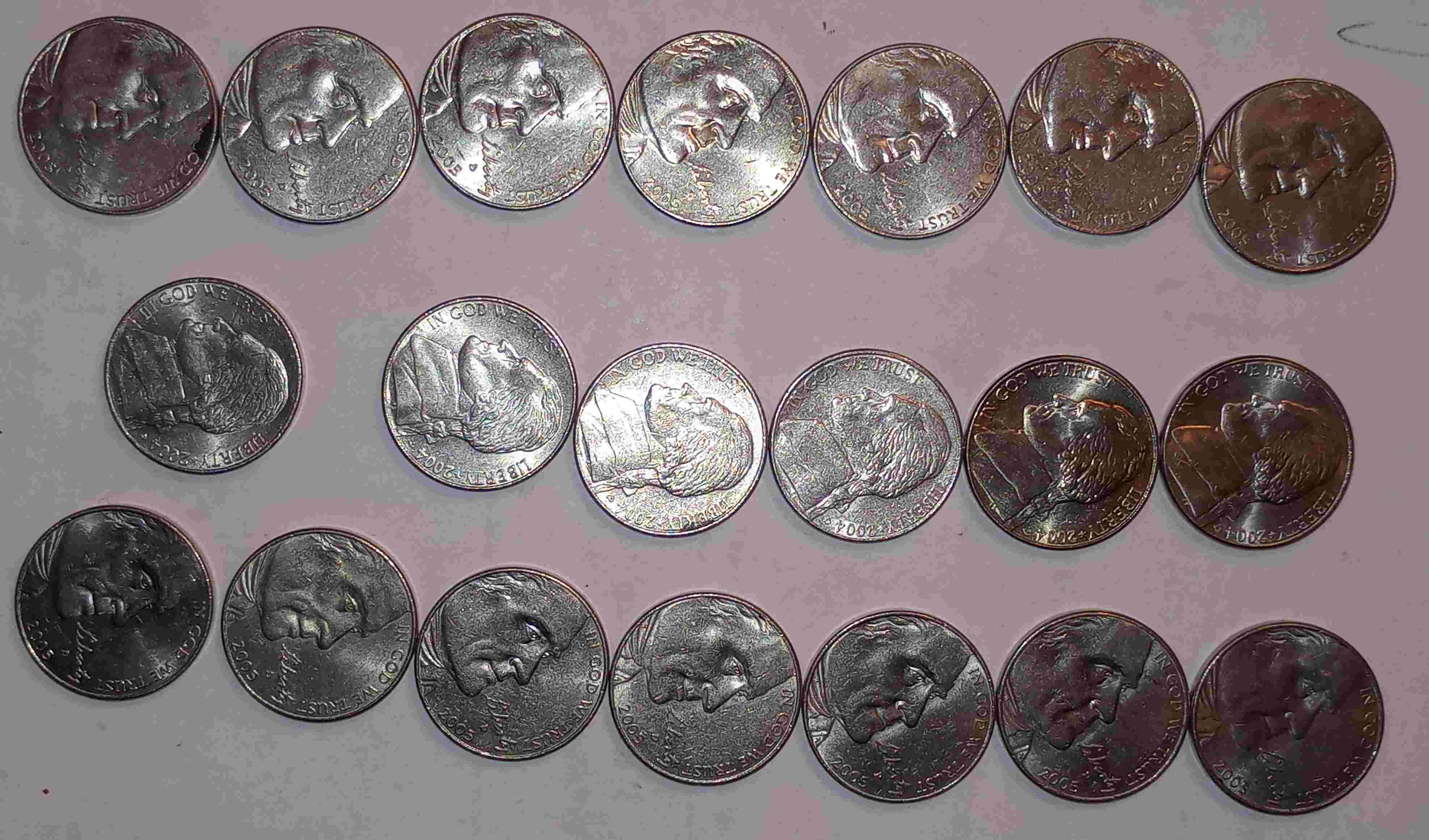 My-2004/2005-P/D-Nickel-Collection,-Lewis-And-Clark,-Louisiana-Purchase