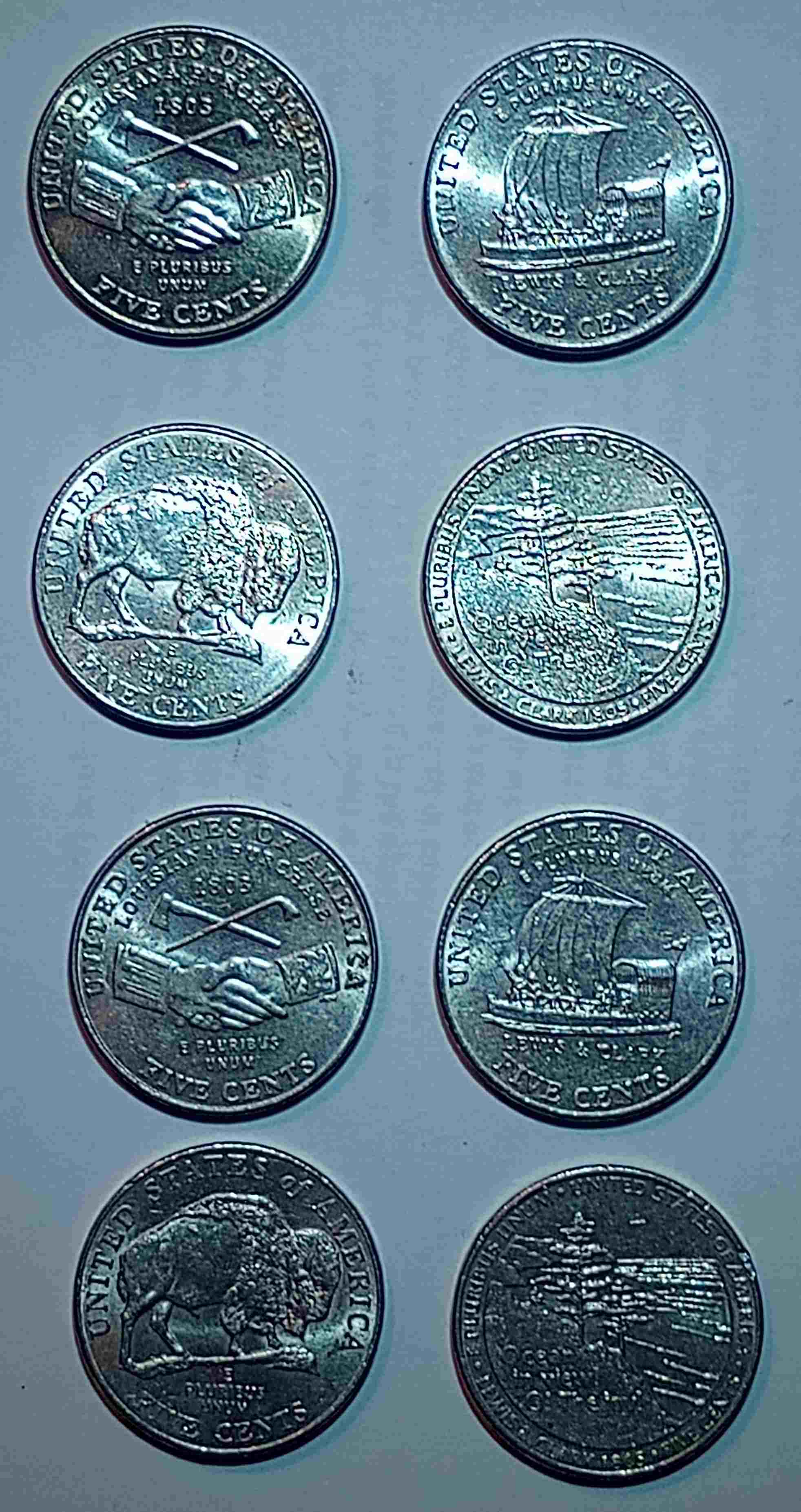 My-2004/2005-P/D-Nickel-Collection,-Lewis-And-Clark,-Louisiana-Purchase