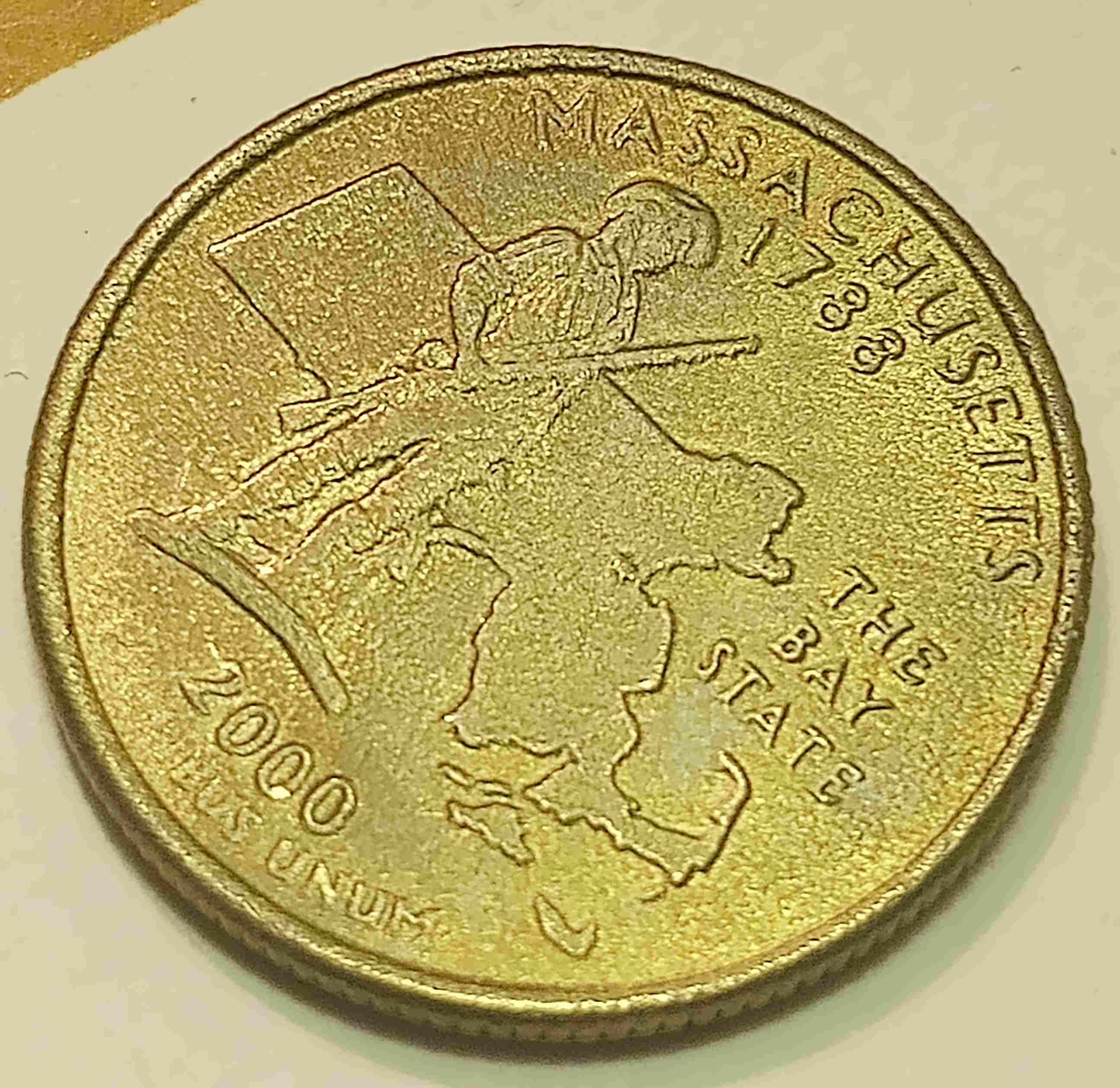 2000-D-Massachusetts-Gold-Bronze-Quarter-With-Improper-Annealing-Or-Other-Mint-Error?