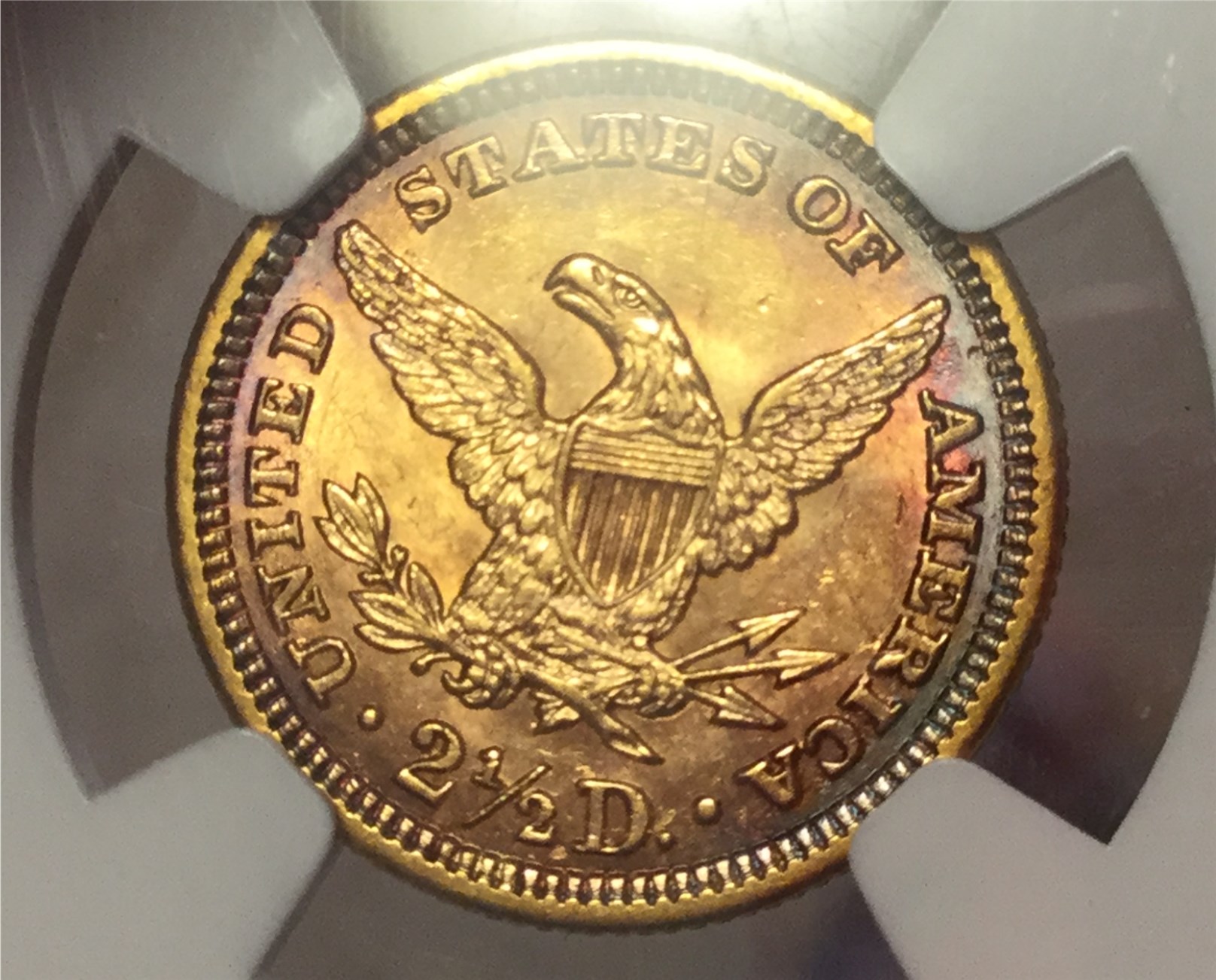 Toned-$2-1/2-Gold-1907-MS-62