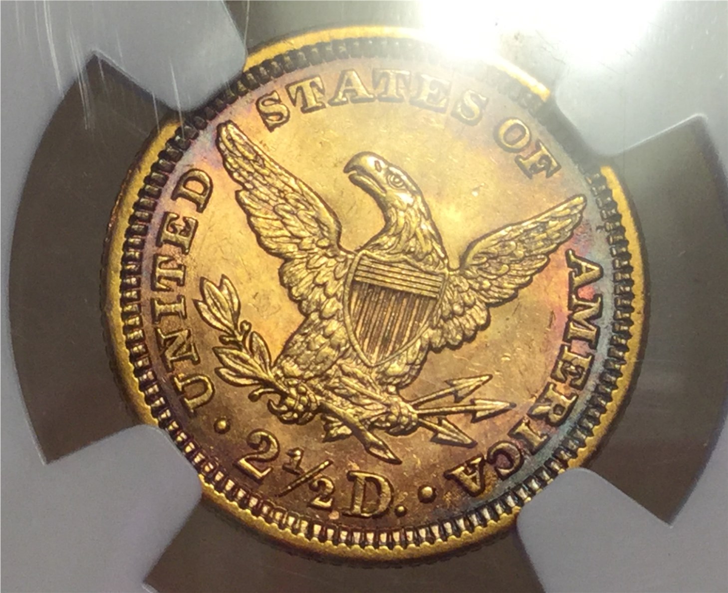 Toned-$2-1/2-Gold-1907-MS-62