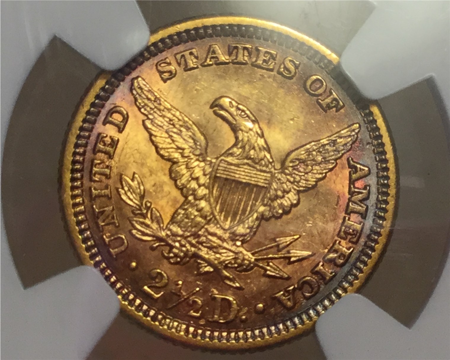 Toned-$2-1/2-Gold-1907-MS-62