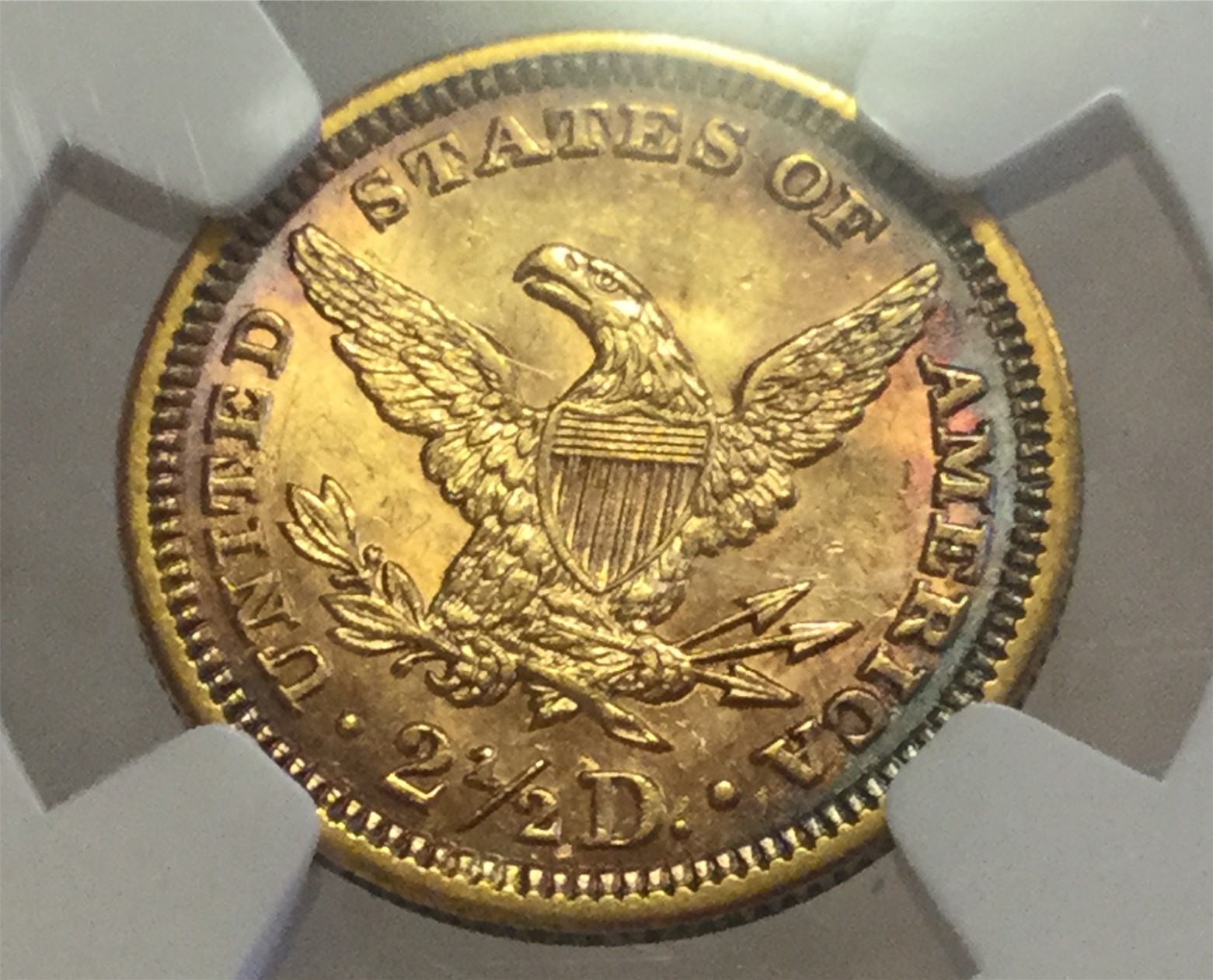 Toned-$2-1/2-Gold-1907-MS-62