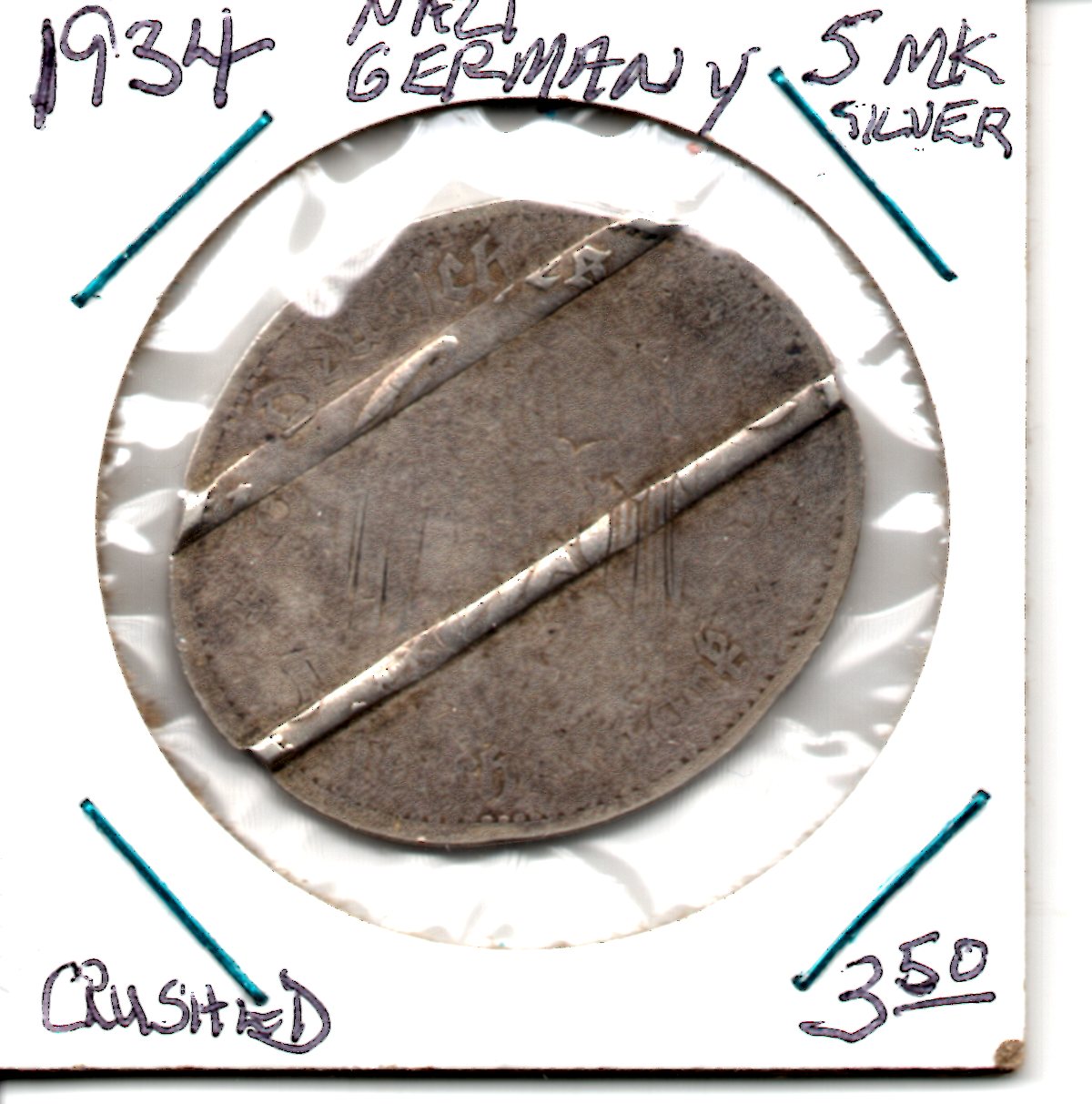1934-Nazi-Germany-5mk,-Error-Or-PMD?