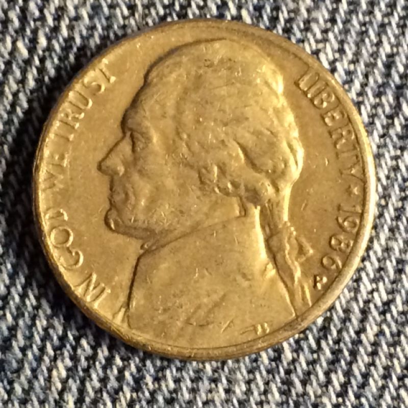 1986-P-Jefferson-Nickel,-Weird-Reverse,-PMD-Or-Not?