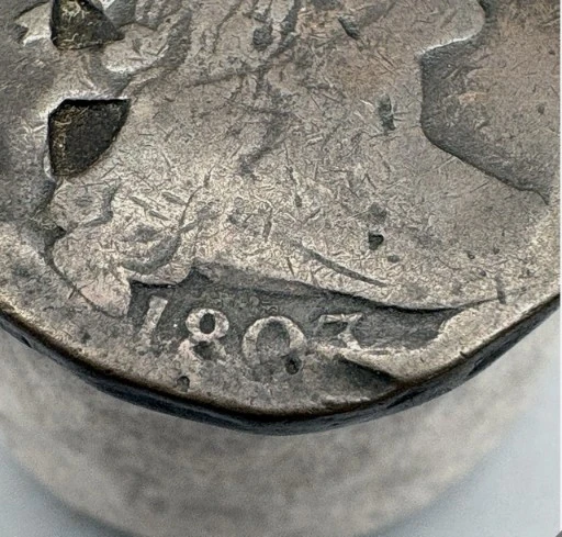 Grade-And-Opinions-Please-Damaged-Draped-Bust-1803-Cent