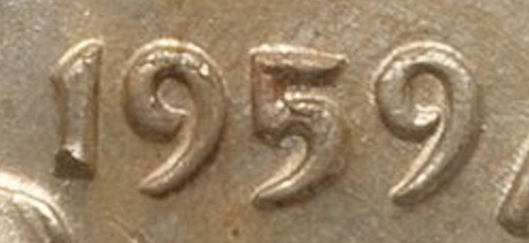 1959-D-Franklin-Half-Dollar---Raised-Metal-On-Date