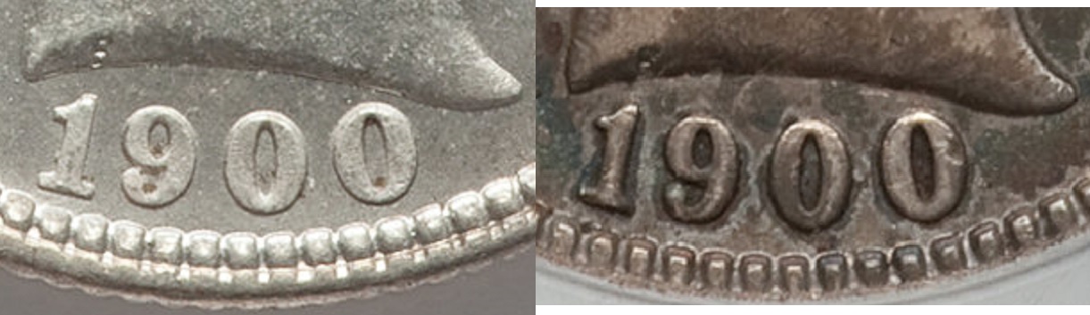 1900-Barber-Quarter-Broken-O-Obverse-Paired-On-Both-Type-II-And-III-Reverse