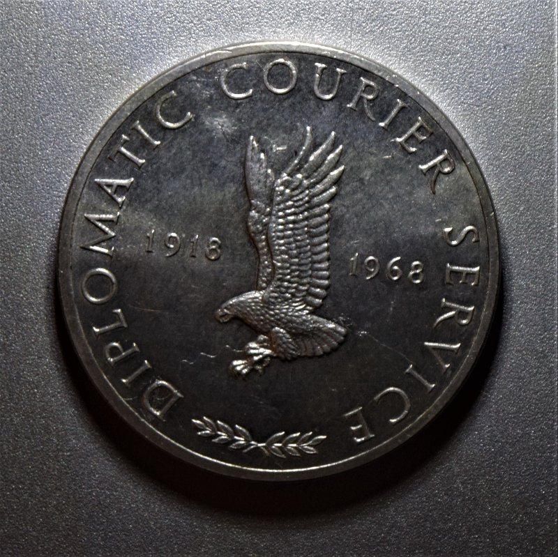 Extremely-Rare-Silver-Diplomatic-Courier-Medal.-Strike-Thru-String