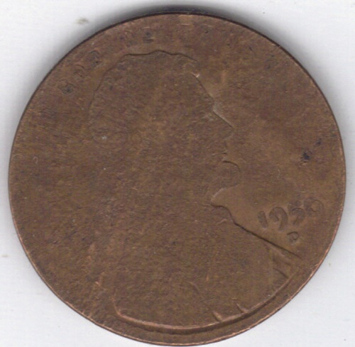 1956-D-Lincoln-Planchet-Error-Lincoln-Profile-On-Reverse