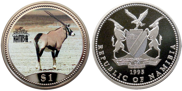 1995-Namibia-$1-Color-Coin