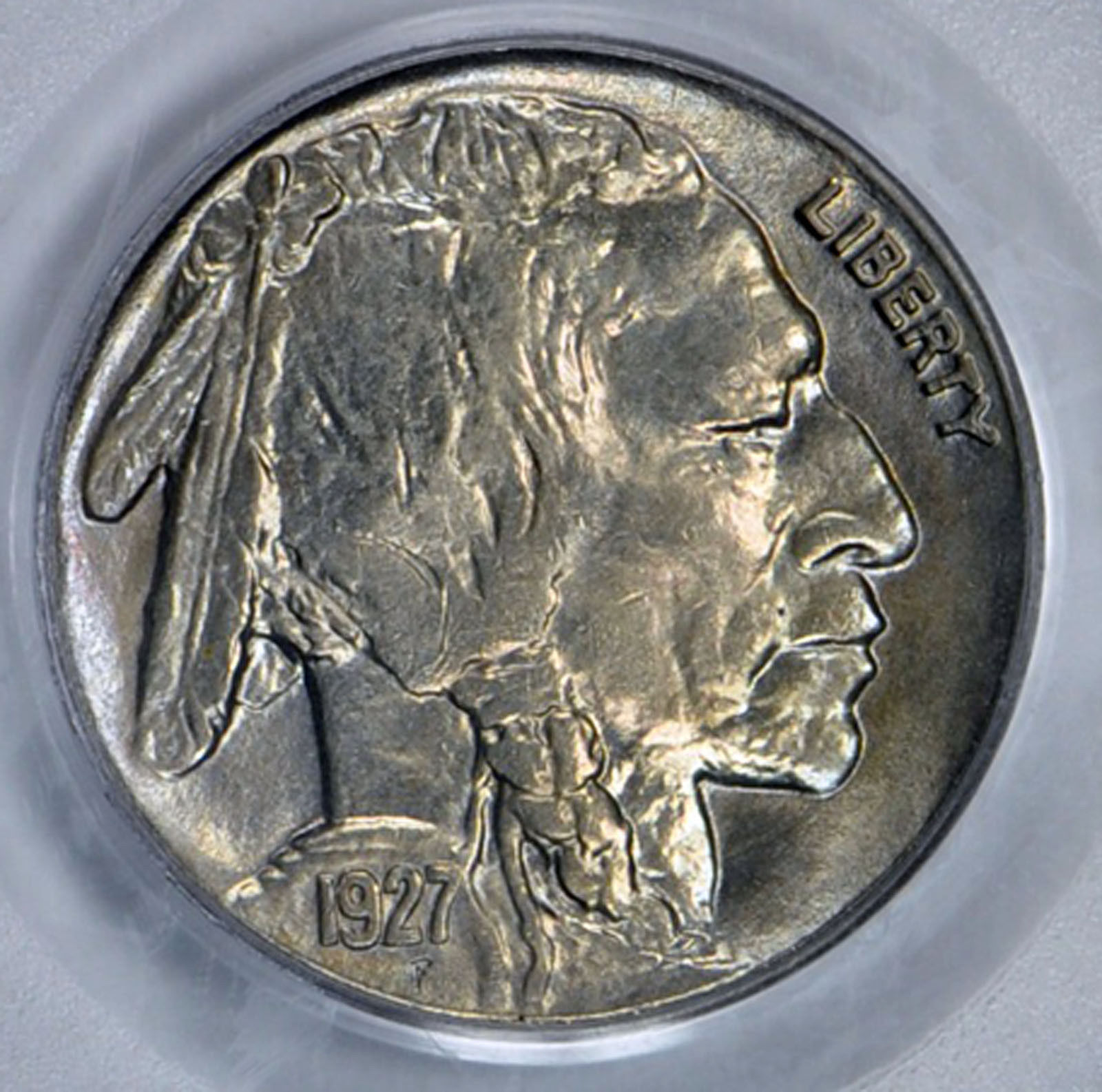 1927-Buffalo-Nickel,-Slabbed