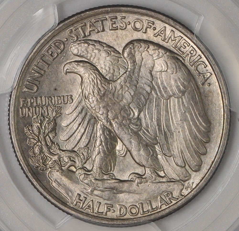 1918-Walking-Liberty-Half,-Slabbed,-Toned