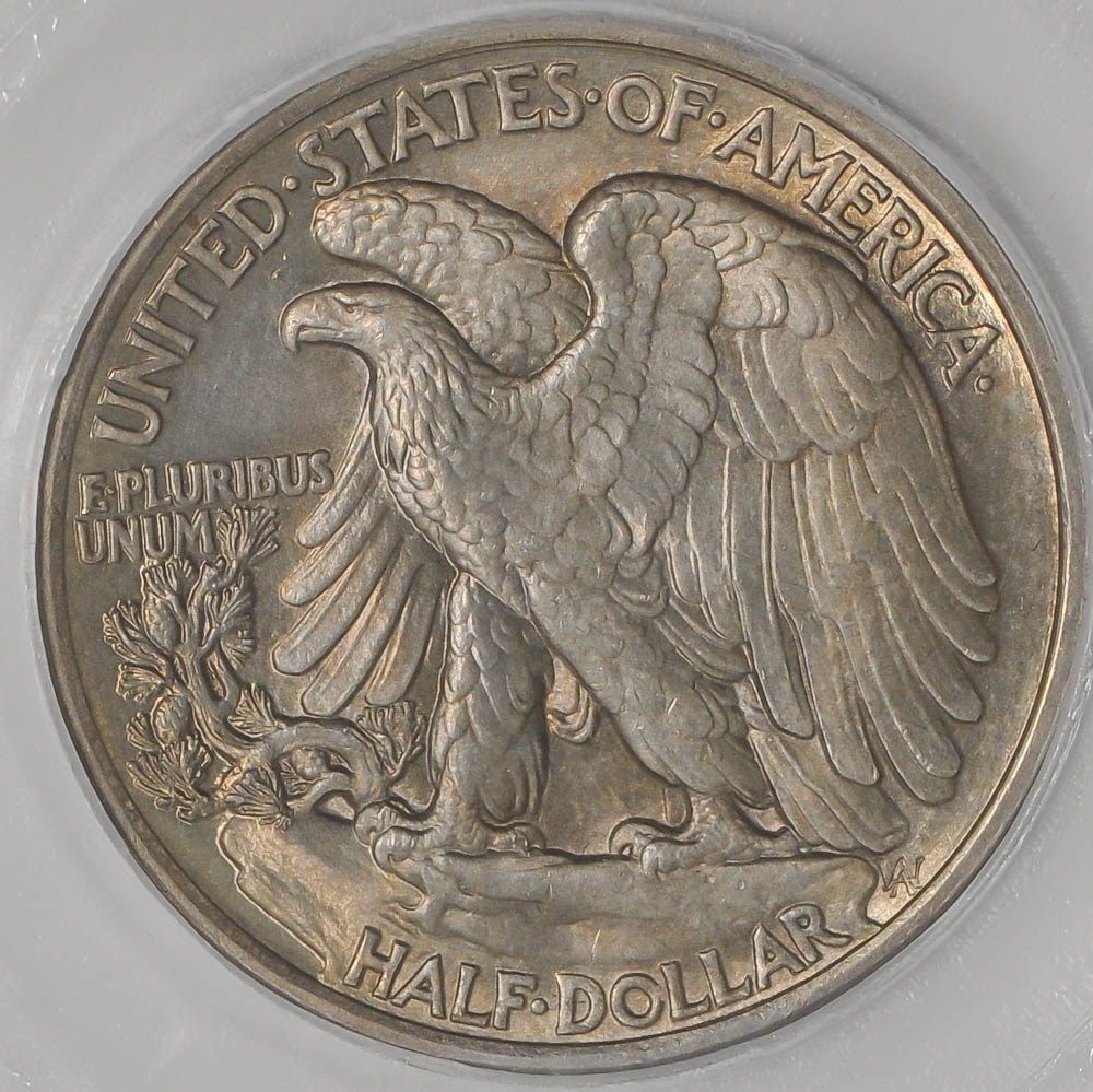 1918-Walking-Liberty-Half,-Slabbed,-Toned