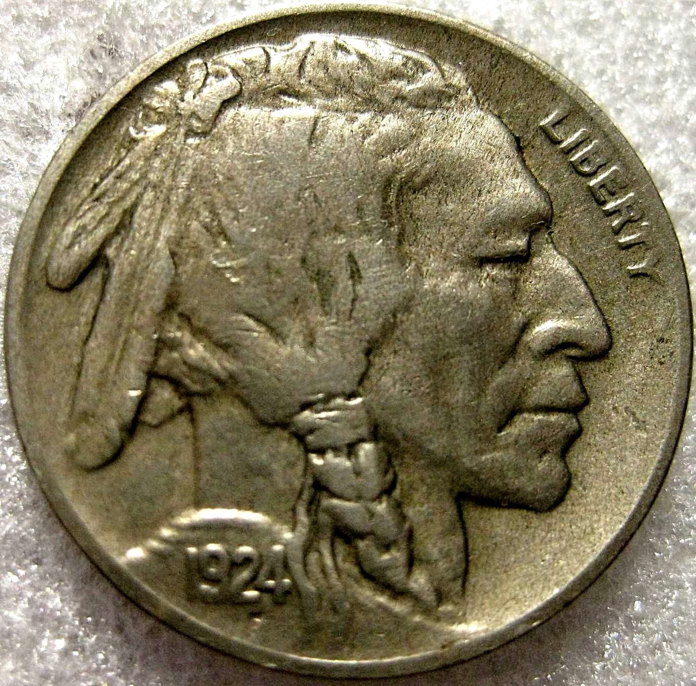 1924-D-Buffalo-Nickel,--Circulated,-Unslabbed