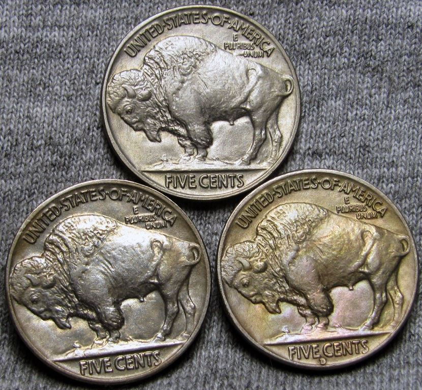 1935,-1936-And-1937-S-Buffalo-Nickels,-Unslabbed,-Package