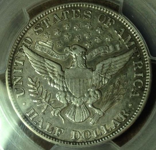 1906-P-Barber-Half,-Slabbed,-Mysterious-Green-Hue