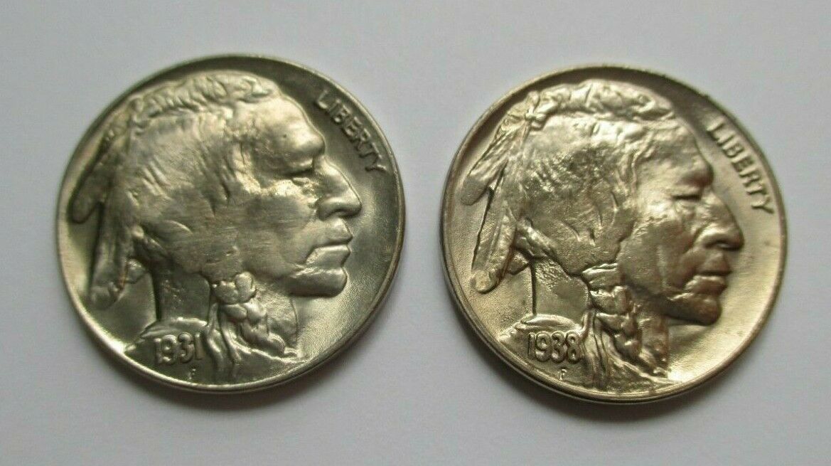 Buffalo-Nickels.whizzed?--1931-And-1938