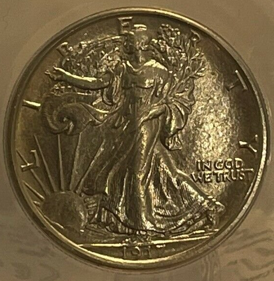 1917-Walking-Liberty-Half,-Slabbed