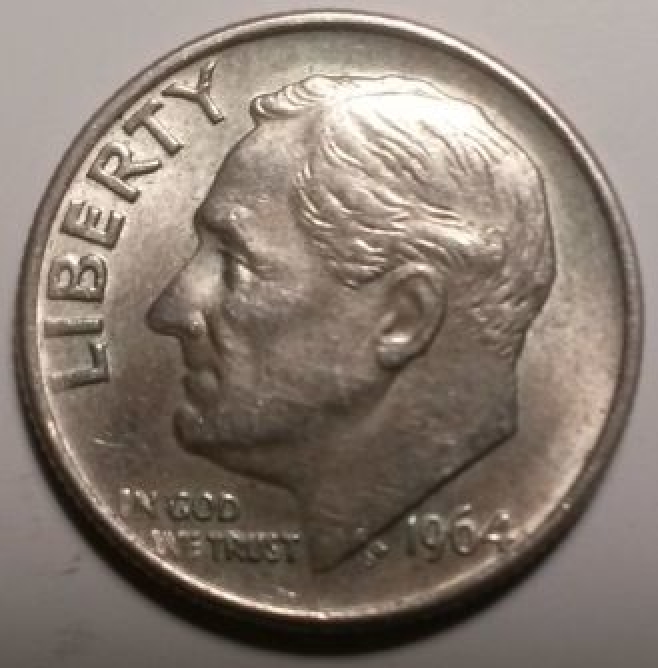 1964-Roosevelt-Dime,-5th-Attempt-To-Grade