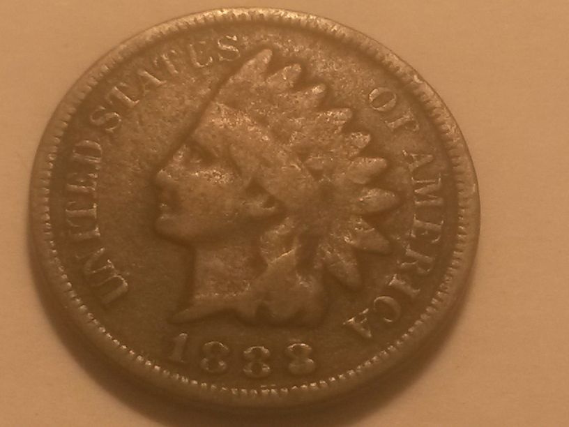 1888-Indian-Head-Cent-Heavily-Worn,-Trying-To-Grade