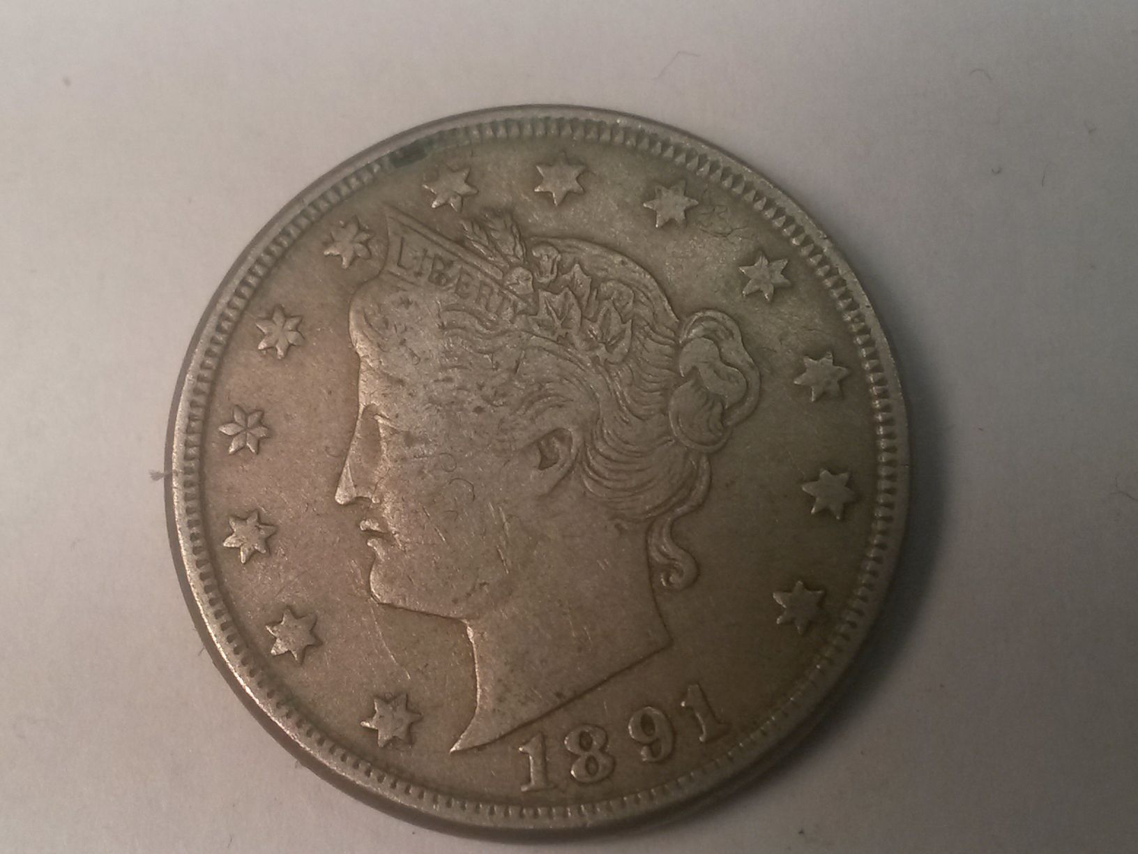 Not-The-Most-Beautiful-1891-Liberty-Nickel-But-I'll-Try-To-Grade