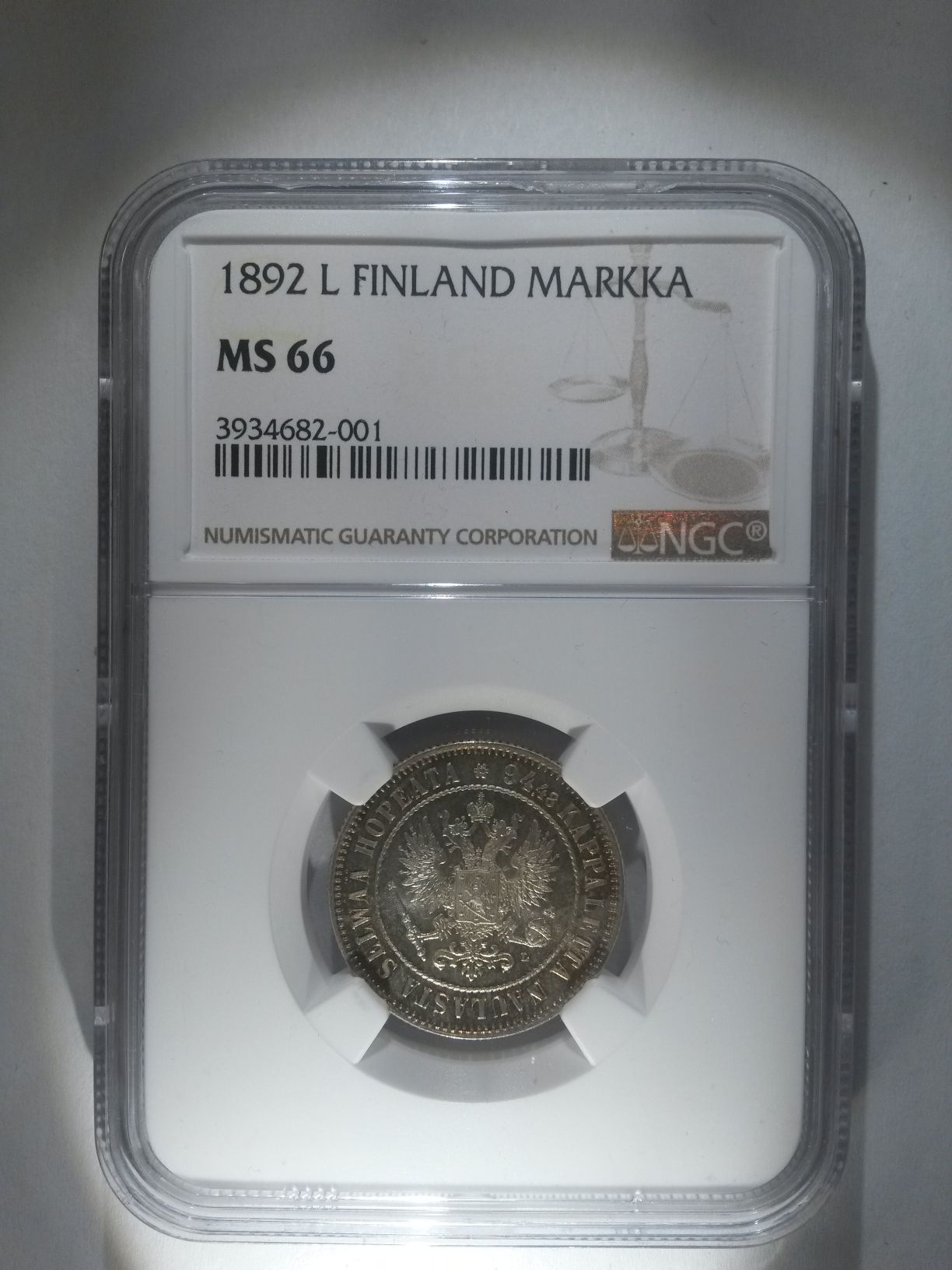 1892-Finland-Markka-For-Grading