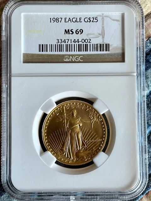 1987-$25-Gold-Eagle,-NGC-Graded-MS-69