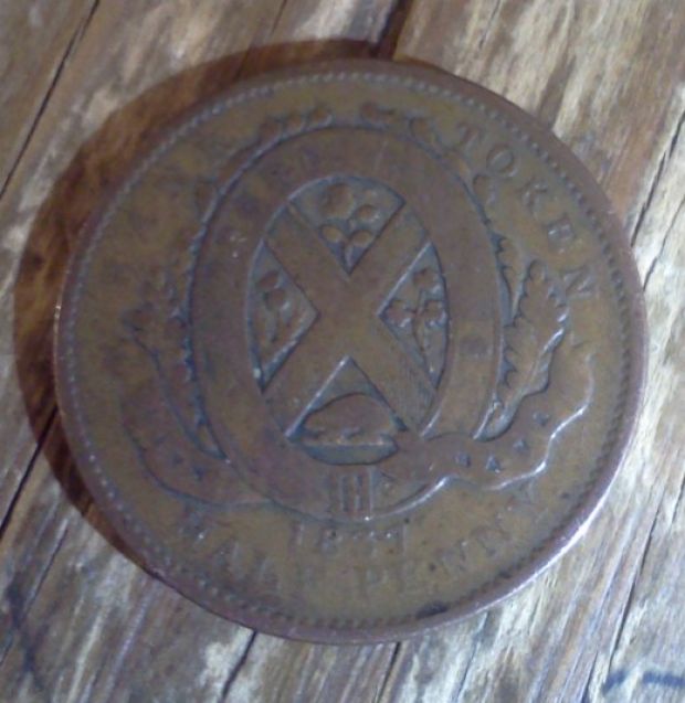 1837-Bank-Token-Half-Penny,-Help-None-Listed-Variety