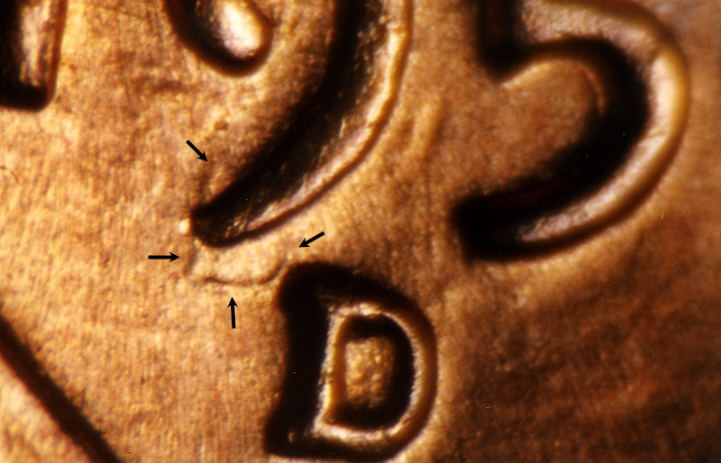 1956-D-Lincoln-Cent-Totally-Separate-D-Encroached-Into-9-Prm