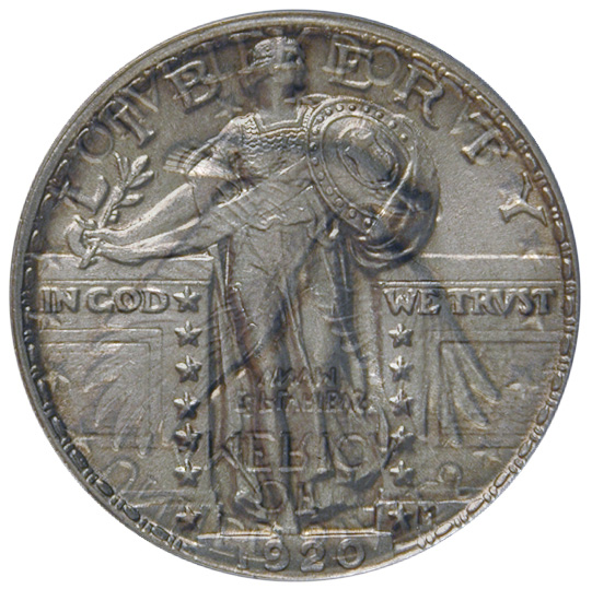 1920-S-Standing-Liberty-Quarter-Clashed-Dies-Obv/Rev