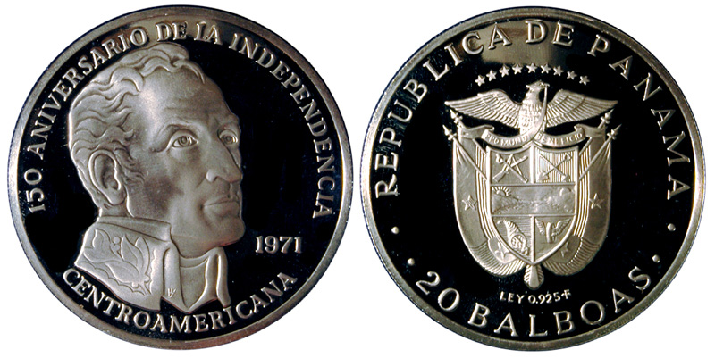 1971-Proof-Panama-20-Balboas-Tripled-Die-Obverse
