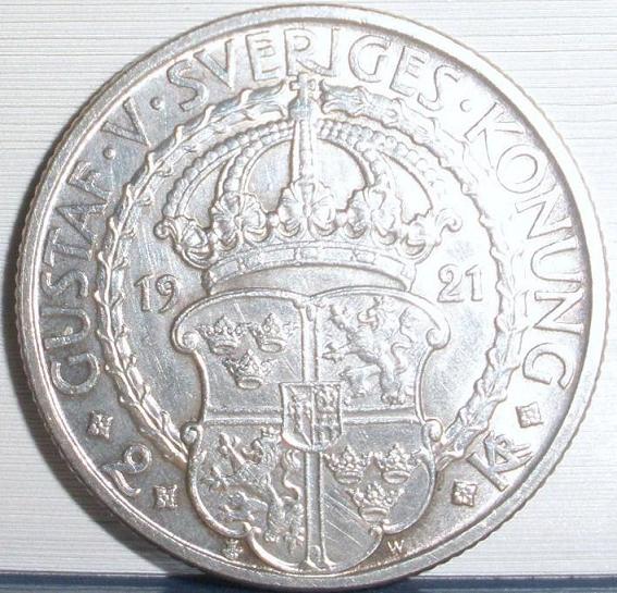 Sweden,-2-Kronor-1921.-Beautiful-Coins-Can-Be-Cheap.