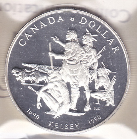 Commems-Collection-Canadian:-1990-Henry-Kelsey-Silver-Dollar