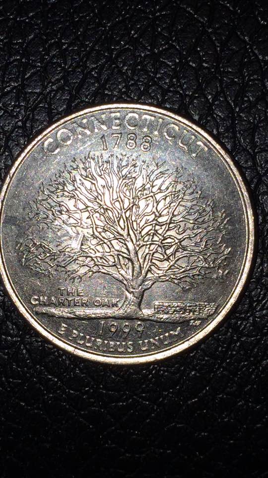 Quarter-Dollar-1999-Cut-On-Neck-Of--George-Washington