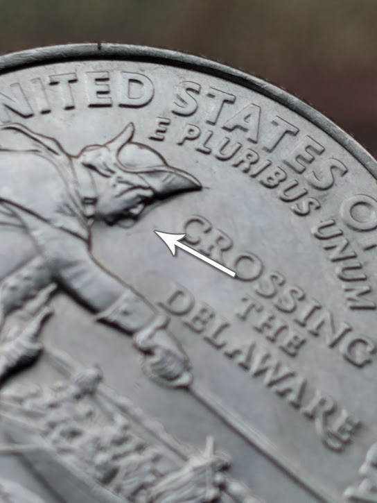 2021---P-Washington-Crossing-The-Delaware.-Bump-Shape-In-Front-Of-Face.