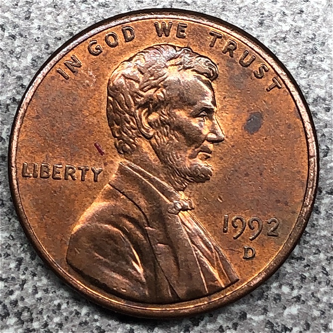 1992-D-Lincoln-Penny-Hub-Double-Or-DDO-&-DDR