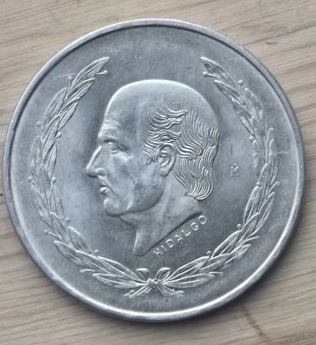 1954-Mexico-Hidalgo-5-Peso--Squishy-Looking-Letters.-Die-Issue?