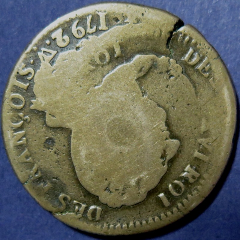1792-2-Sols-France-Off-Center-Double-Strick-And-Rotated