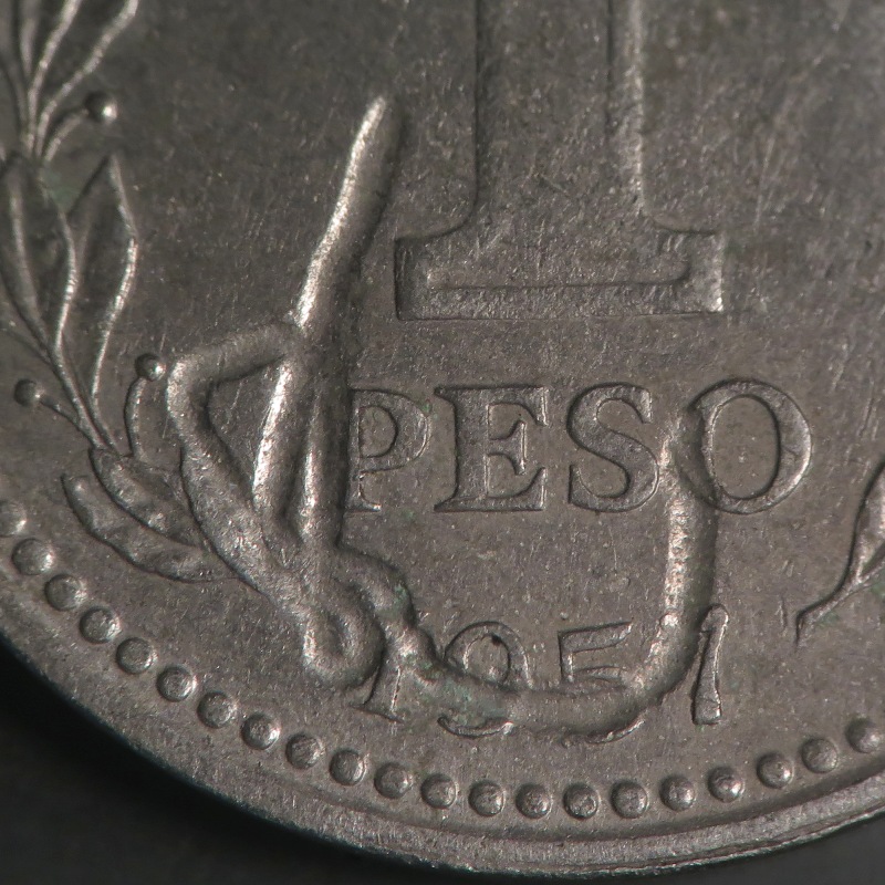 1957-Argentina-1-Peso-Struck-Through