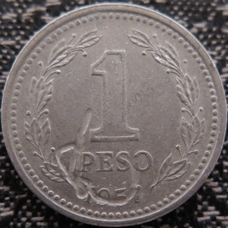 1957-Argentina-1-Peso-Struck-Through