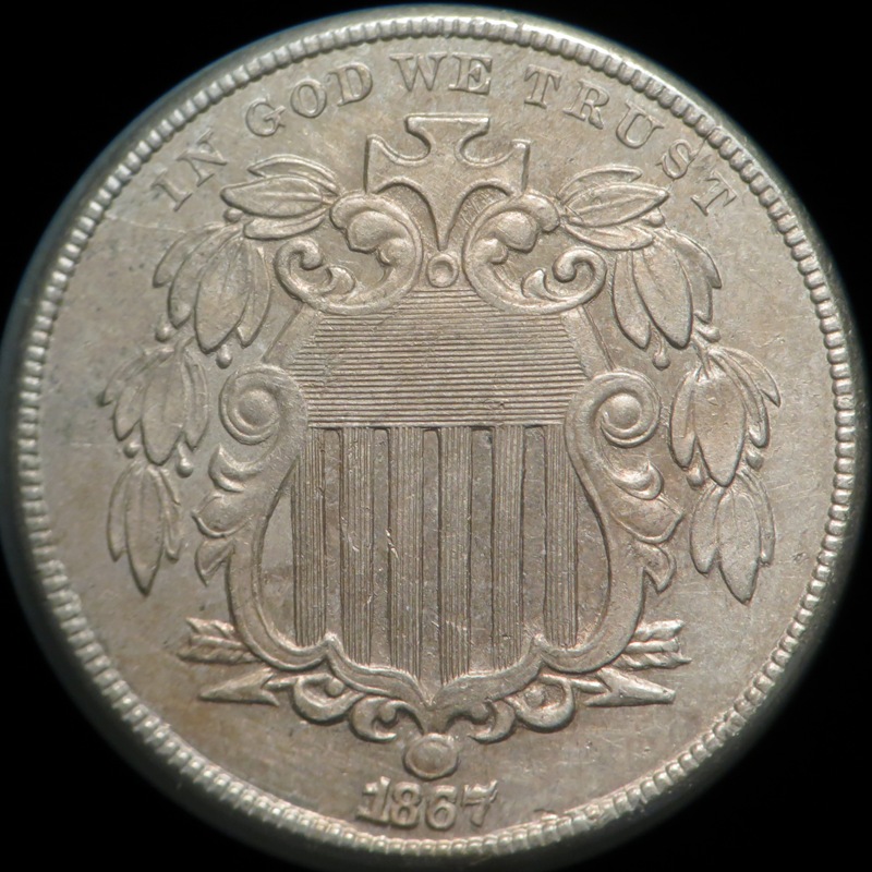 1867,-Shield-Nickel,-No-Rays,-FS-1308-RPD---Grade?