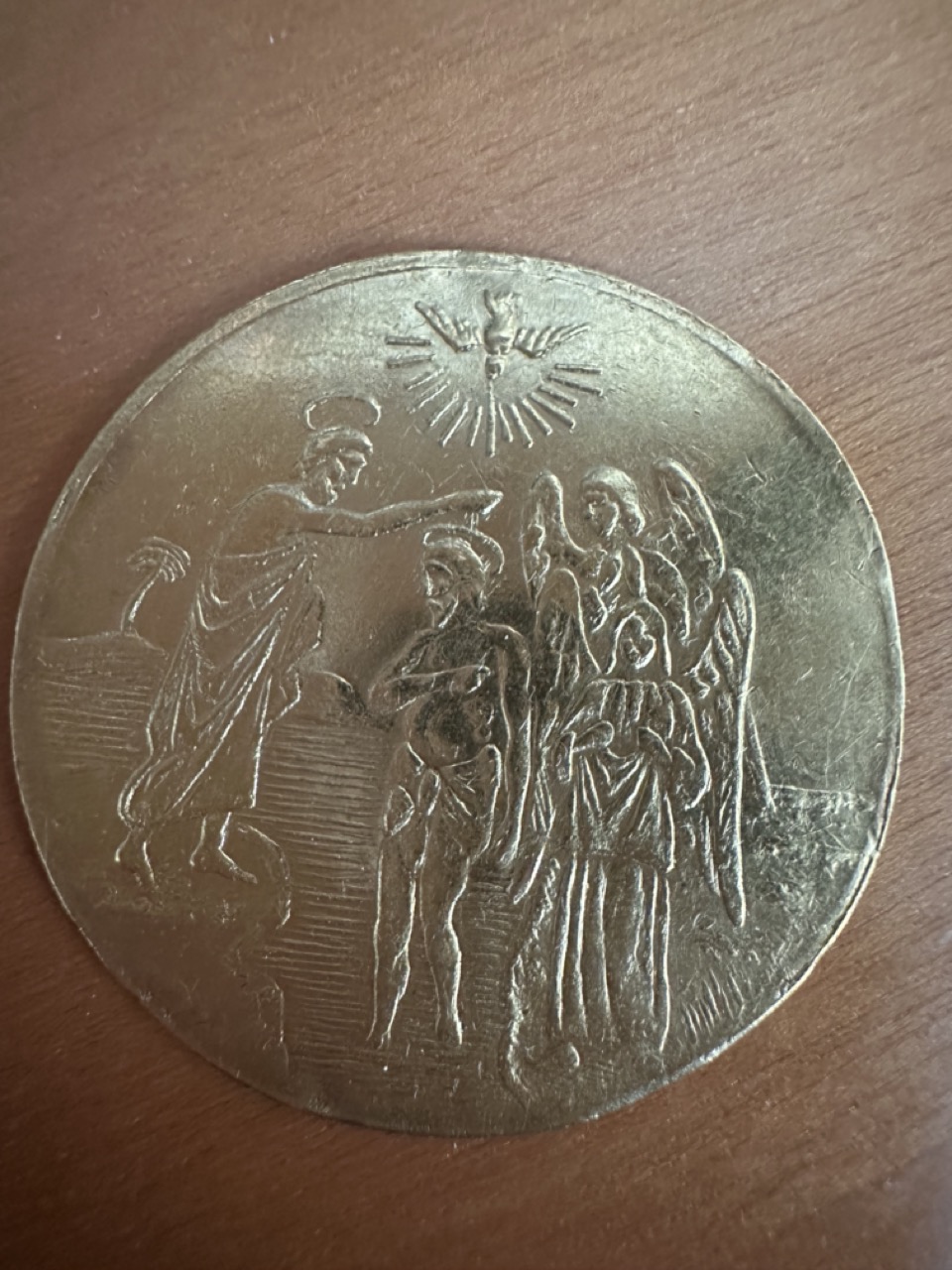 Gold-Religious-Coin/Medal-Id:-Baptism/Nativity-Religious-Medal