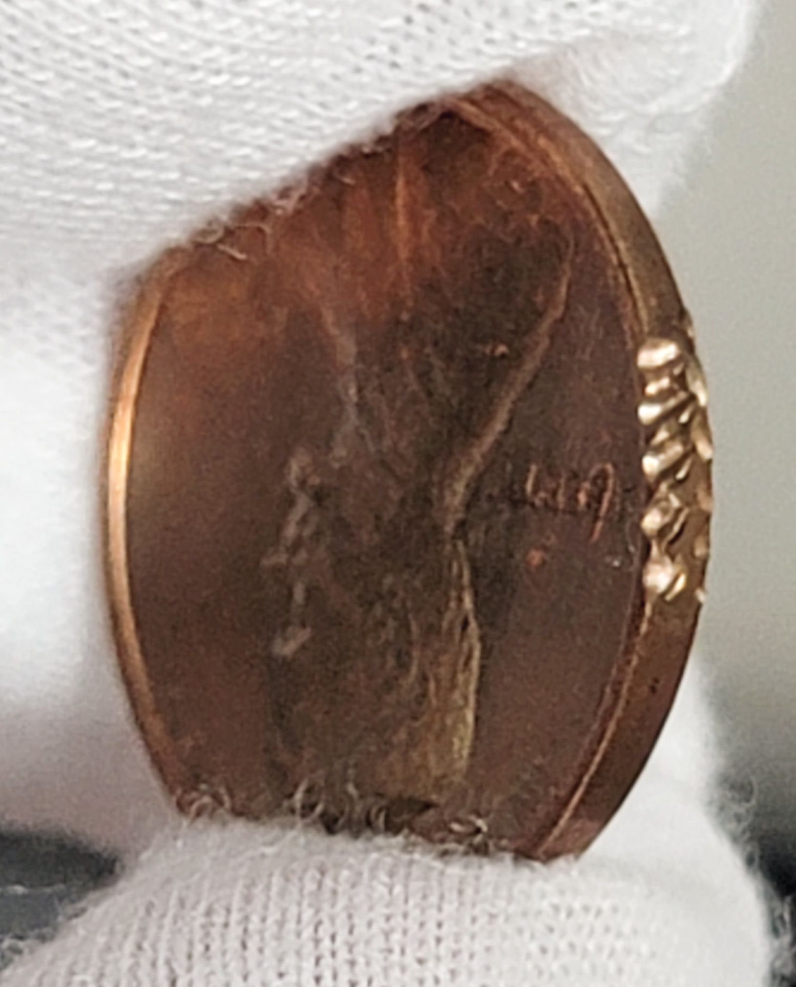 1974-P-One-Cent-Rim-Error?-Crimping?-Direct-From-Unc-Set.
