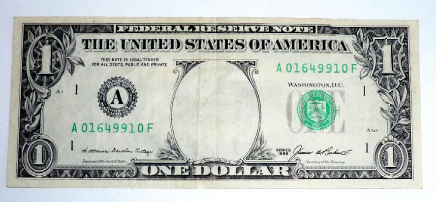 Strange-Error-1985-FRN-Boston-$1-Bill-Missing-Portrait-Face